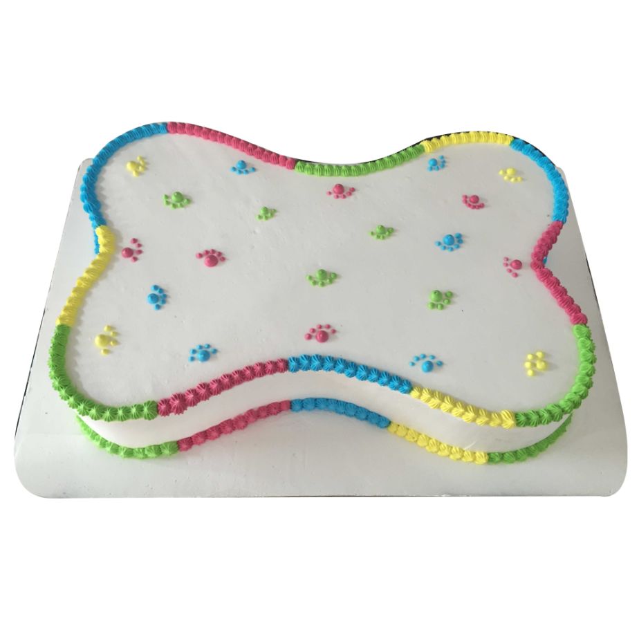 (541) Bone Shape Pet Dog Theme Cream Cake